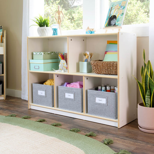 EdQ 2-Shelf 5-Compartment Storage with Bins - 30"