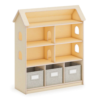EdQ Dollhouse Bookcase with Bins