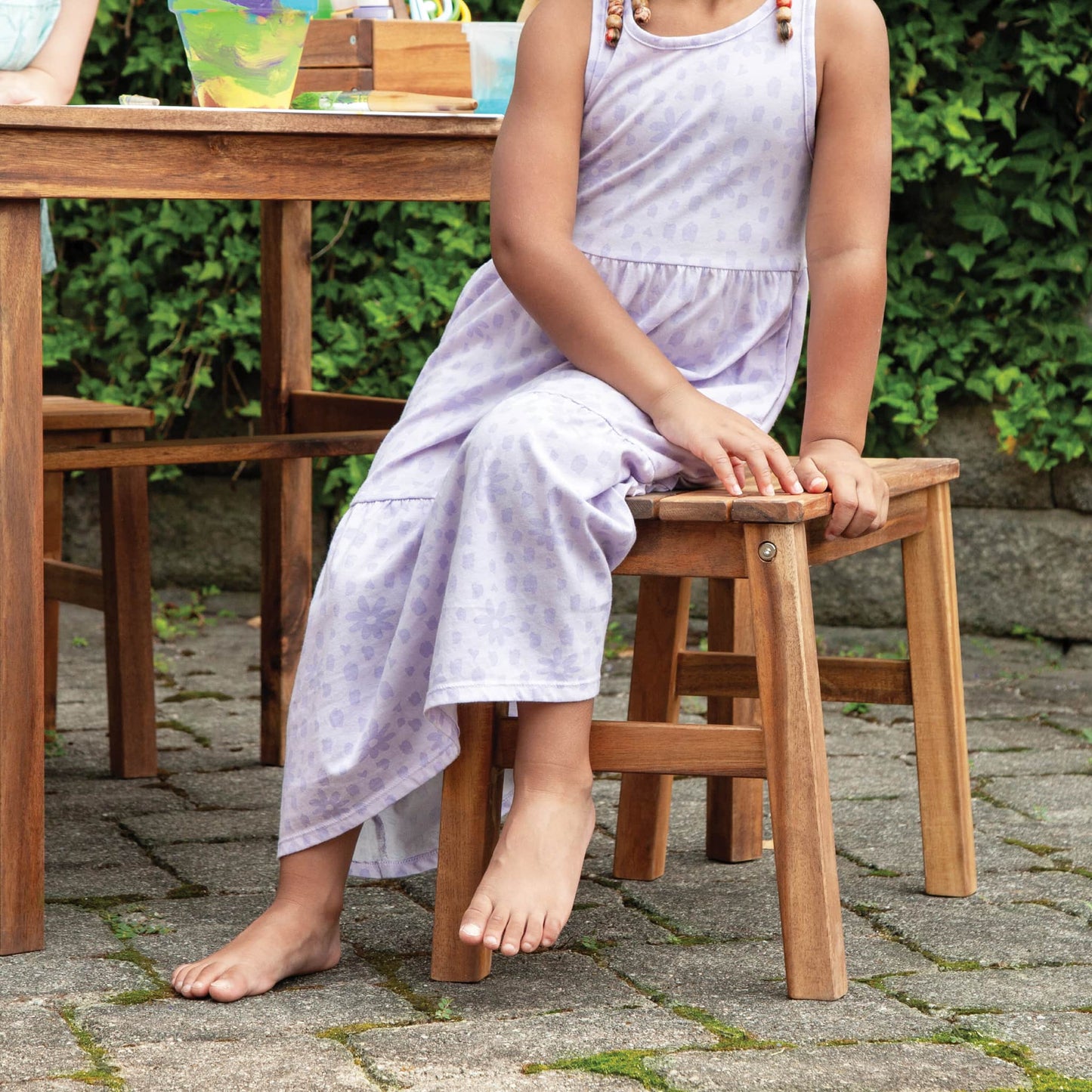Martha Stewart Kids' Outdoor Craft Table, Benches and Umbrella Set