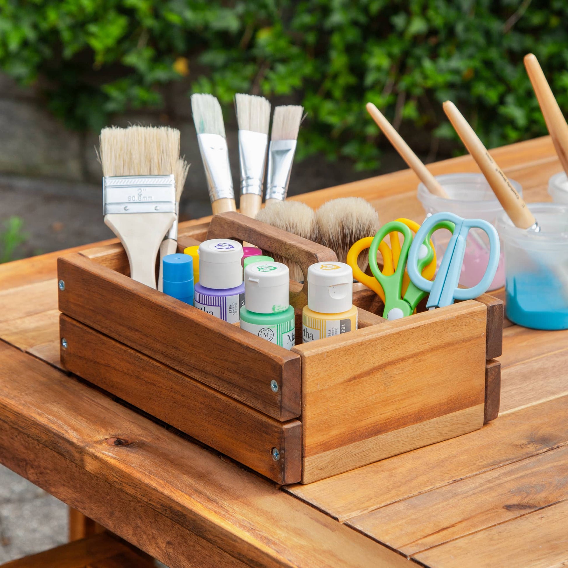Martha Stewart Kids' Outdoor Craft Table, Benches and Umbrella Set