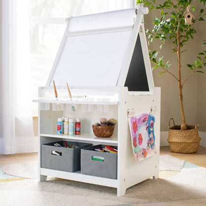 Kids' Desk to Easel Art Cart