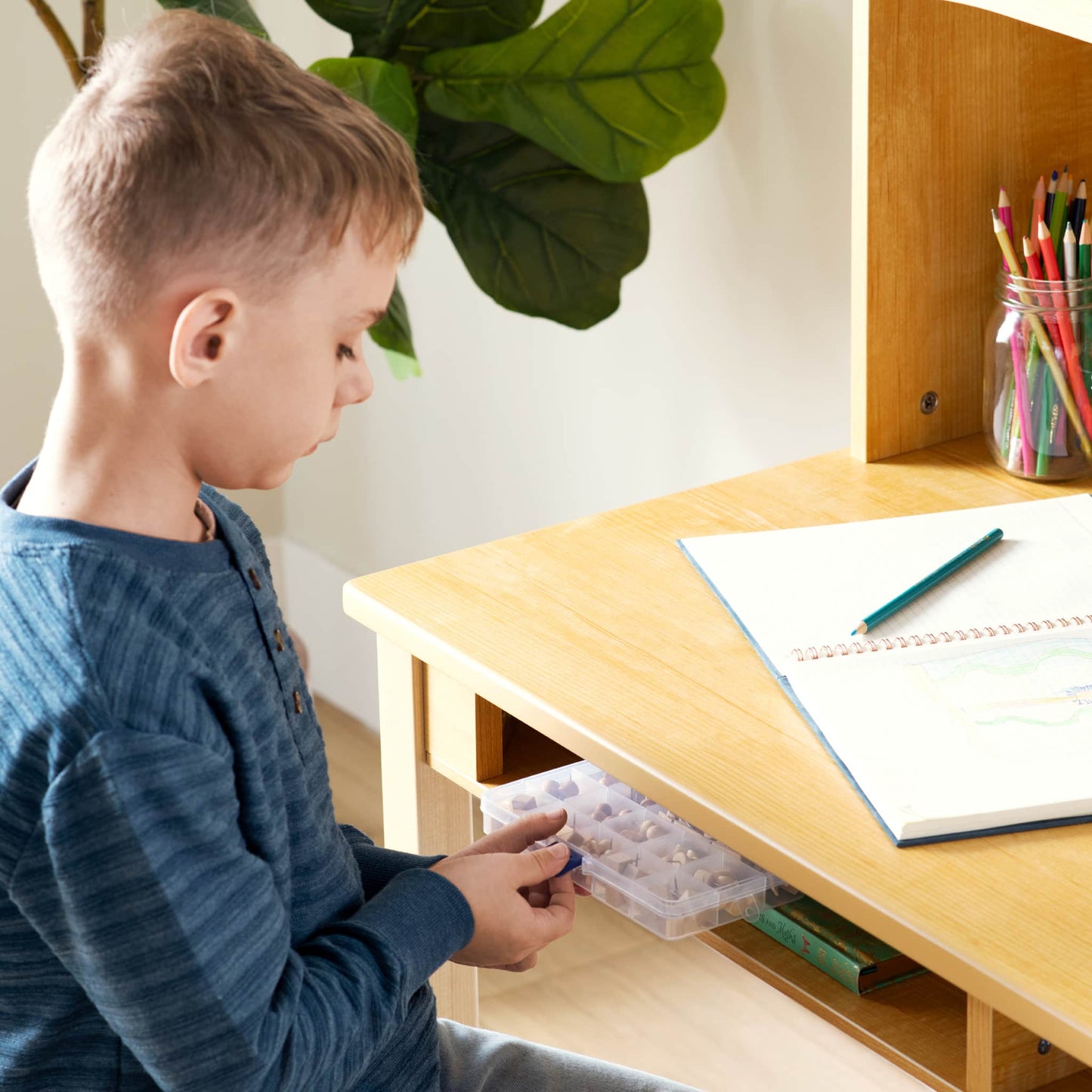 Kids' Media Desk, Hutch and Chair Set