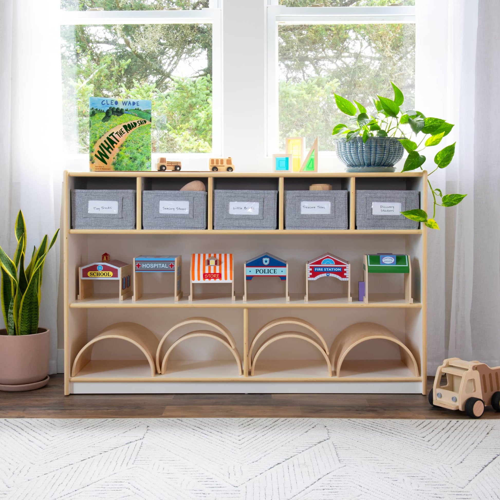EdQ Shelves and 5 Bin Storage Unit - 30"