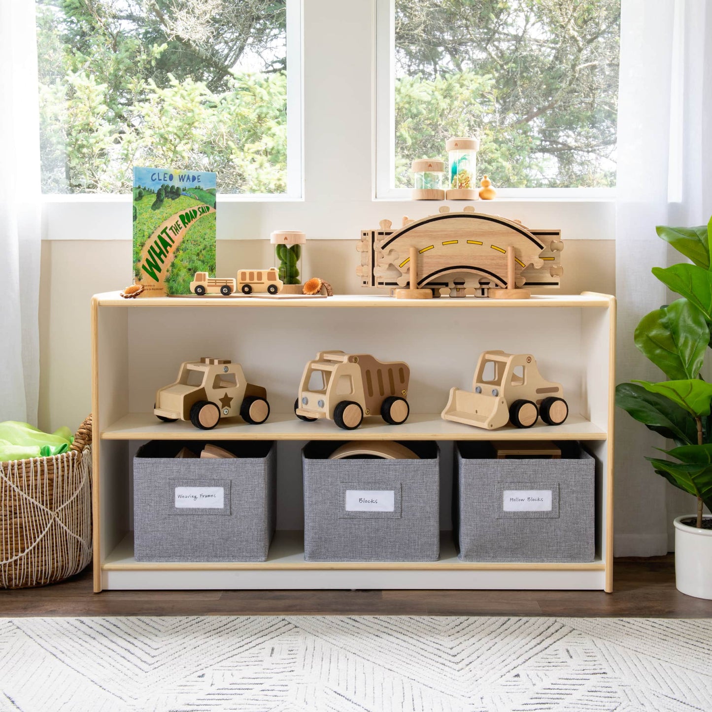 EdQ 2-Shelf Open Storage with Bins - 24"