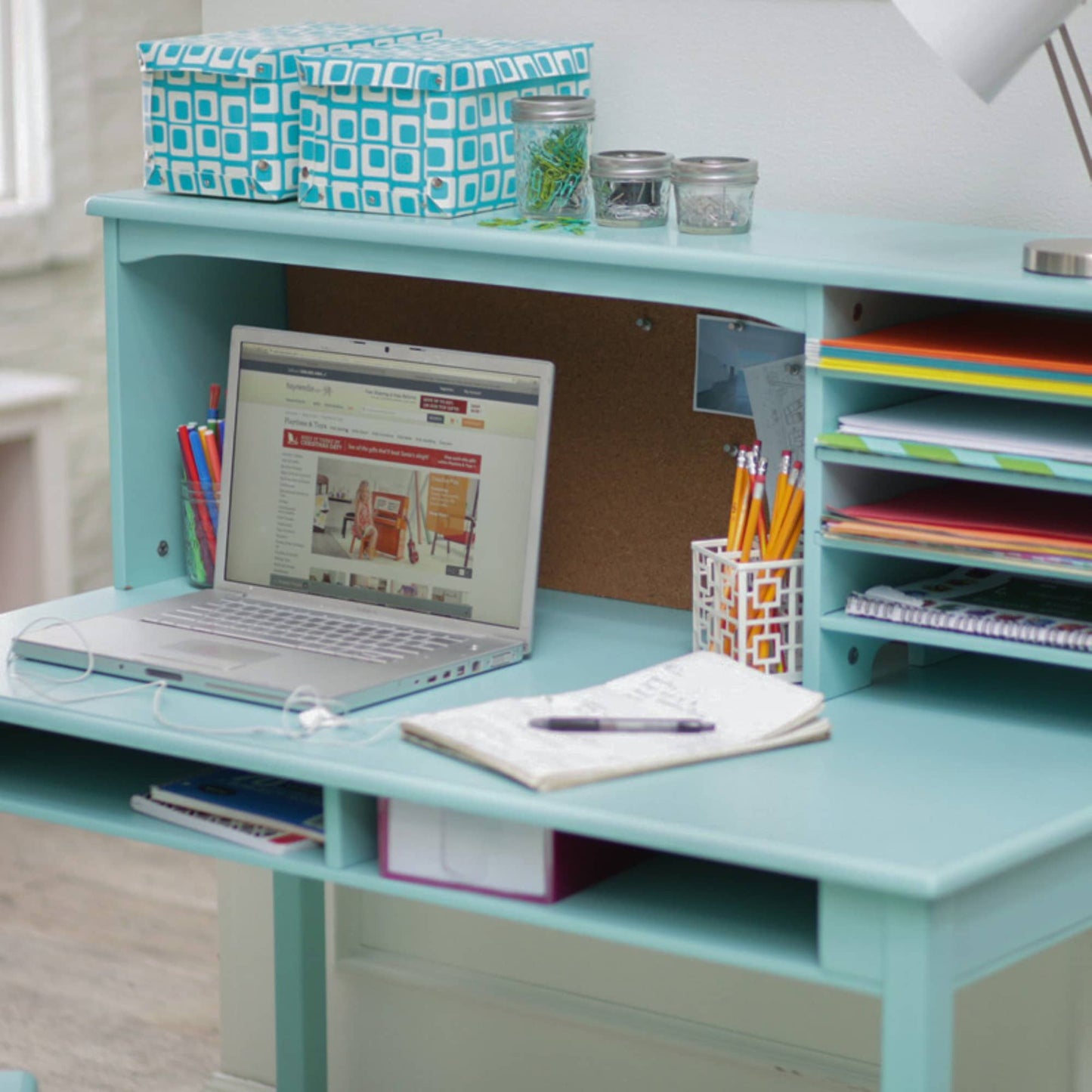 Kids' Media Desk, Hutch and Chair Set