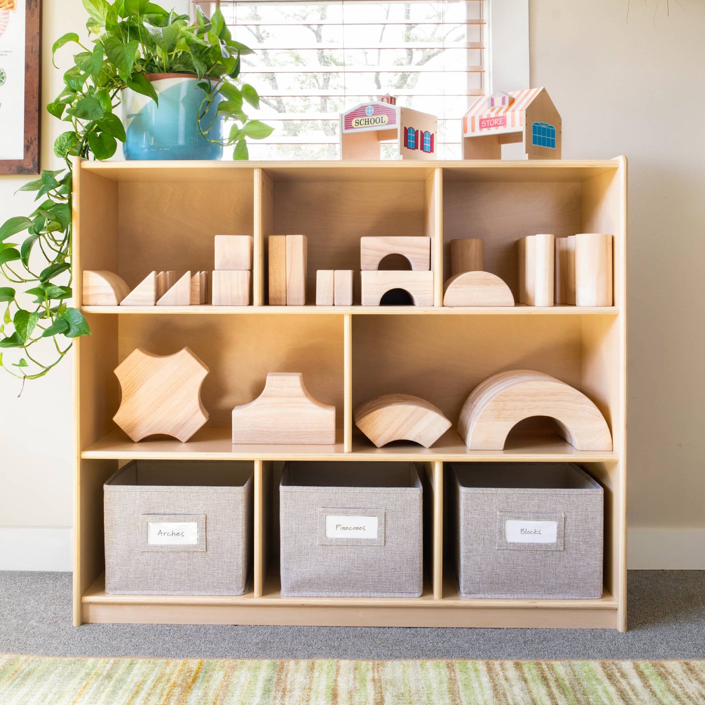 EdQ 3-Shelf 8-Compartment Storage with Bins - 36"