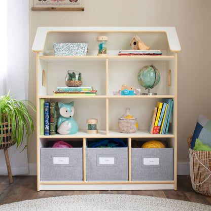 EdQ Dollhouse Bookcase with Bins