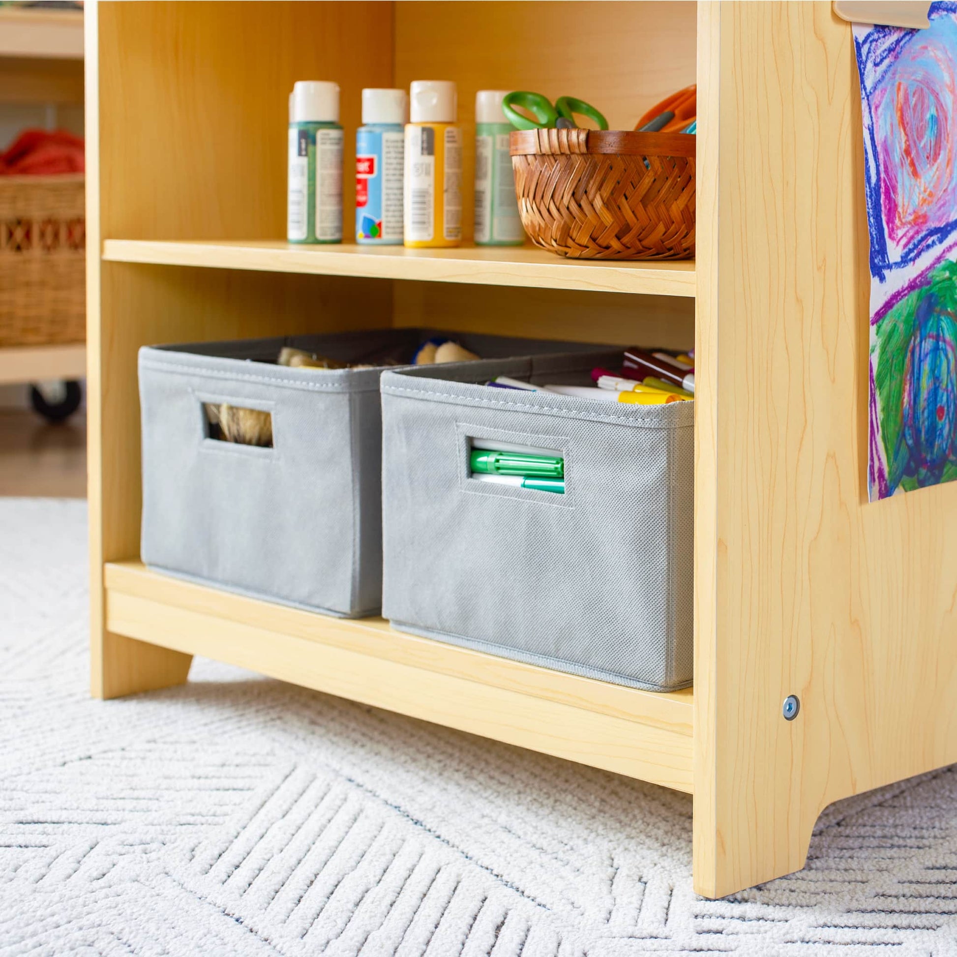 Kids' Desk to Easel Art Cart