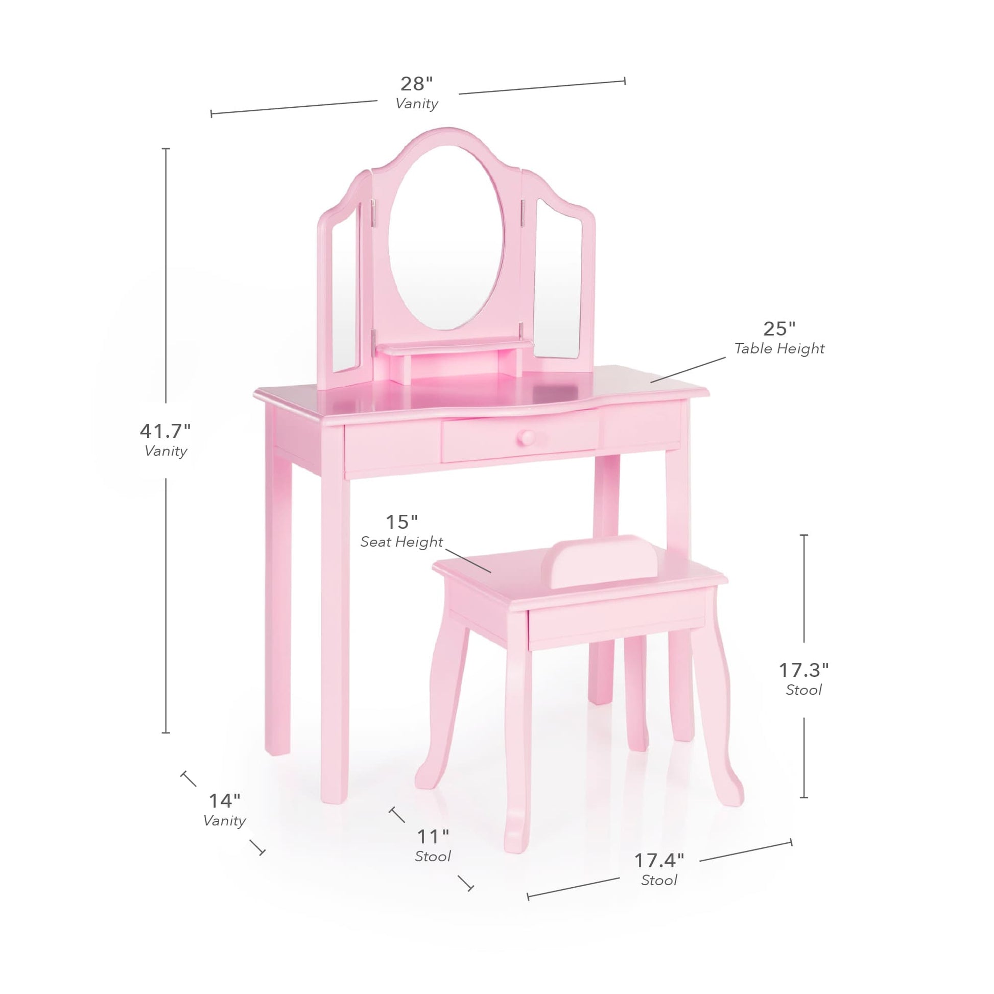 Kids' Vanity and Stool