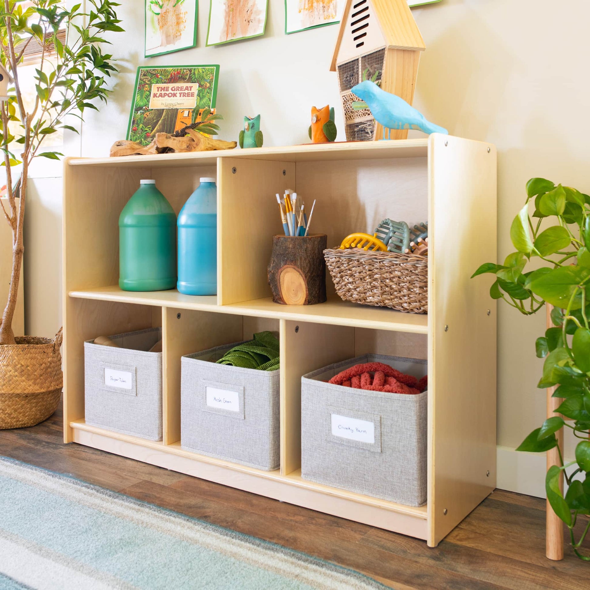 EdQ 2-Shelf 5-Compartment Storage with Bins - 30"