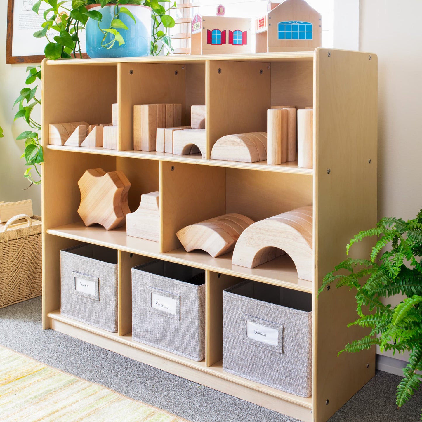 EdQ 3-Shelf 8-Compartment Storage with Bins - 36"